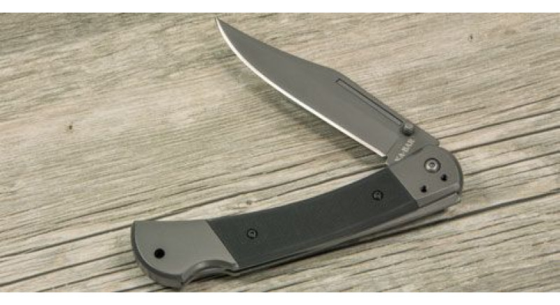 Ніж Ka-Bar Folding Hunter, лезо 98мм 420, руків'я G-10, з металу Black, Gray, Lockback - 3189