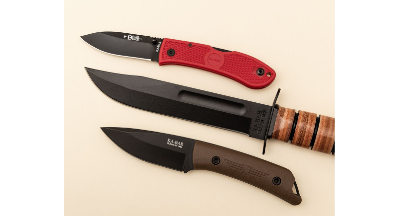 Ніж Ka-Bar Dozier, лезо 76мм AUS-8A, руків'я Zytel Red, Lockback - 4062RD