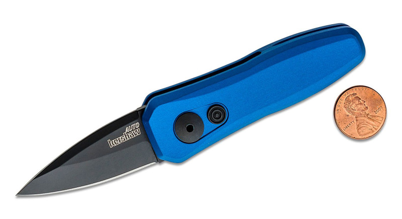 Ніж Kershaw Launch 4, лезо 48мм CPM 154, руків'я з алюмінію Blue, Button Lock - 7500BLUBLK