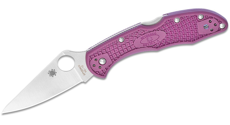 Ніж Spyderco Delica, лезо 73мм VG10, руків'я Polymer Purple, Lockback - C11FPPR