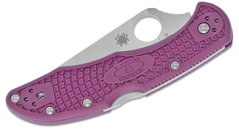 Ніж Spyderco Delica, лезо 73мм VG10, руків'я Polymer Purple, Lockback - C11FPPR