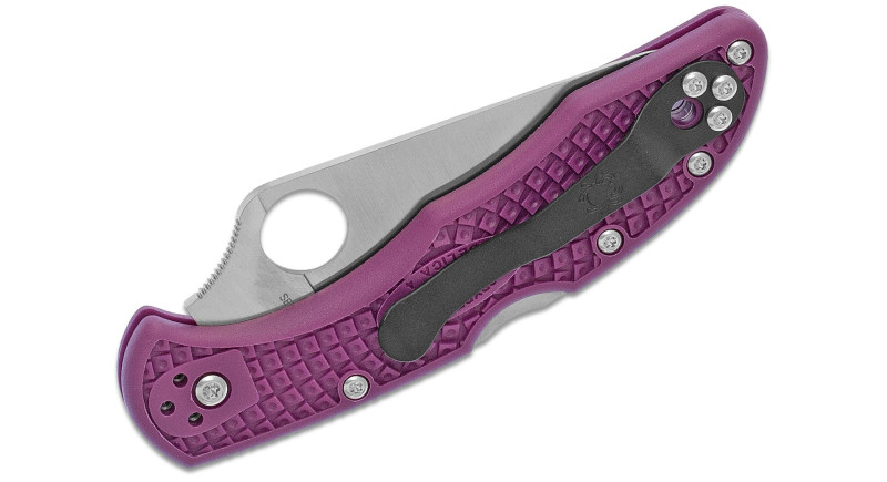 Ніж Spyderco Delica, лезо 73мм VG10, руків'я Polymer Purple, Lockback - C11FPPR