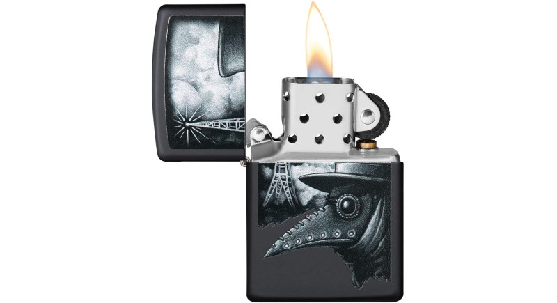 Запальничка Zippo Villain - Black Matte Plague of Disinformation