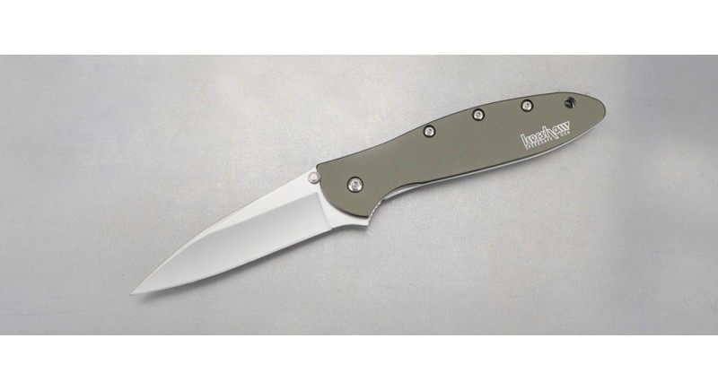 Ніж Kershaw Leek, лезо 76мм Sandvik 14C28N, руків'я з алюмінію OD Green, Liner Lock - 1660OL