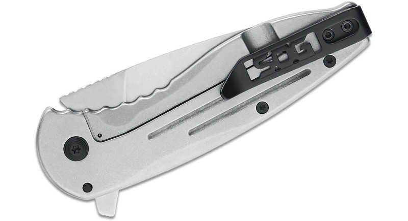Ніж SOG Aegis 14410242, лезо 86мм 8Cr13MoV, руків'я Steel Gray, Frame Lock -