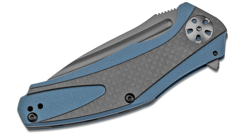 Ніж Kershaw Natrix, лезо 83мм 8Cr13MoV, руків'я Carbon Fiber, G-10 Black, Blue, Frame Lock - 7007CF