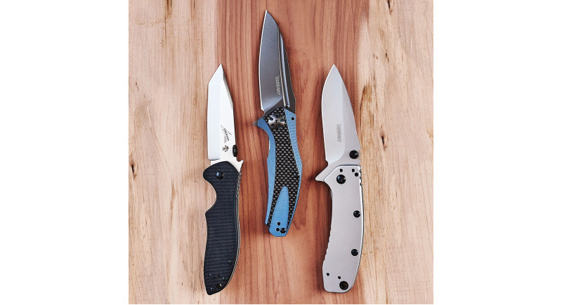 Ніж Kershaw Natrix, лезо 83мм 8Cr13MoV, руків'я Carbon Fiber, G-10 Black, Blue, Frame Lock - 7007CF