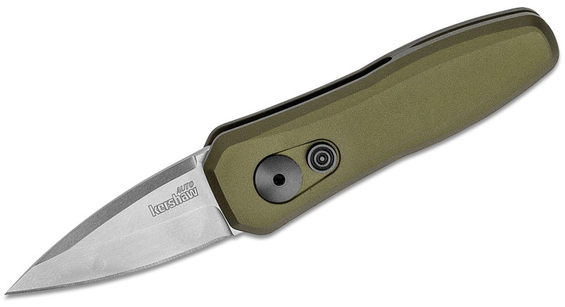Ніж Kershaw Launch 4, лезо 48мм CPM 154, руків'я Aluminum OD Green, Button Lock - 7500OLSW