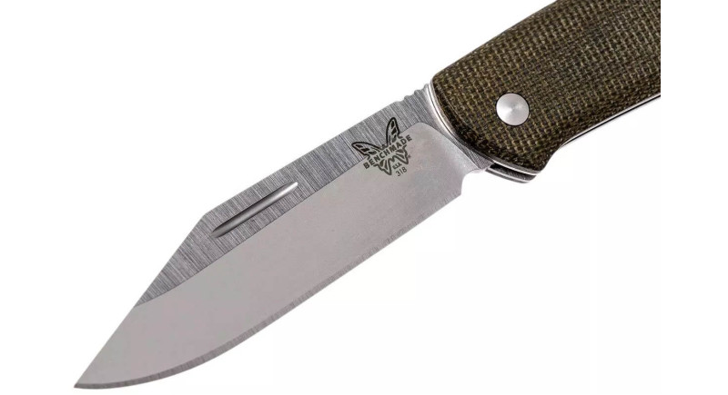 Ніж Benchmade Proper, лезо 72мм CPM S30V, руків'я Micarta OD Green, Slip Joint - 318