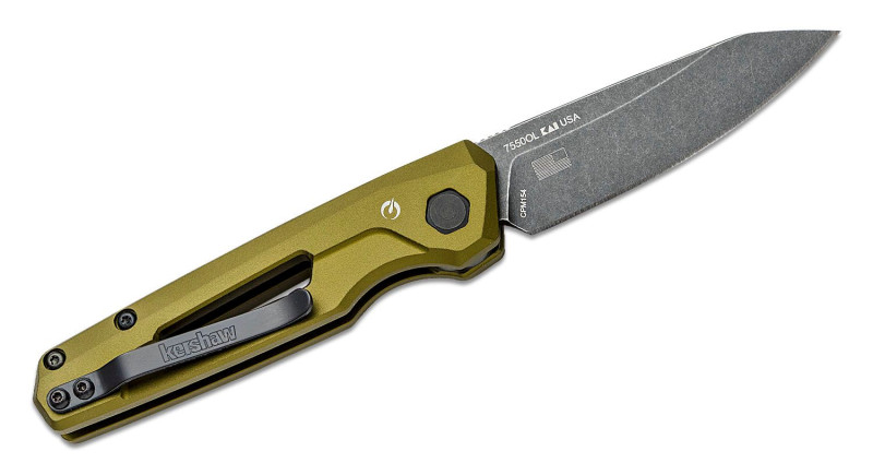 Ніж Kershaw Launch 11, лезо 70мм CPM 154, руків'я з алюмінію OD Green, Button Lock - 7550OL