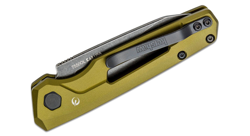 Ніж Kershaw Launch 11, лезо 70мм CPM 154, руків'я з алюмінію OD Green, Button Lock - 7550OL