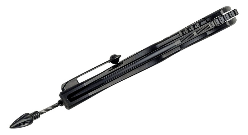 Ніж Microtech Anax, лезо 95мм Premium Steel, руків'я Titanium Black, Gray, Frame Lock - 190C-2 DLCTCFITI