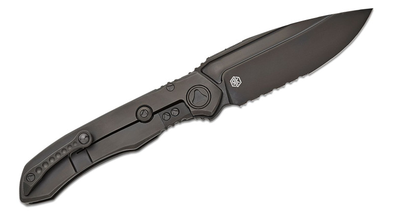 Ніж Microtech Anax, лезо 95мм Premium Steel, руків'я Titanium Black, Gray, Frame Lock - 190C-2 DLCTCFITI