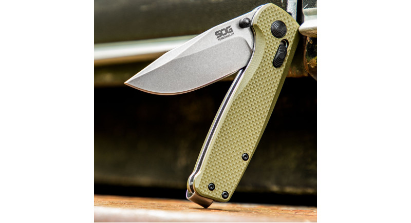 Ніж SOG Terminus, лезо 76мм D2, руків'я G-10 OD Green, Crossbar Lock - TM1022-BX
