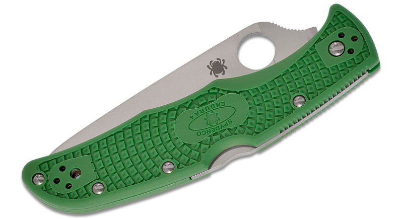 Ніж Spyderco Endura, лезо 95мм VG10, руків'я Polymer Green, Lockback - C10FPGR