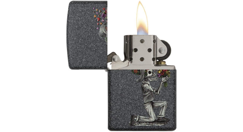 Набір з 2 запальничок Zippo Skeleton Flowers Iron Stone