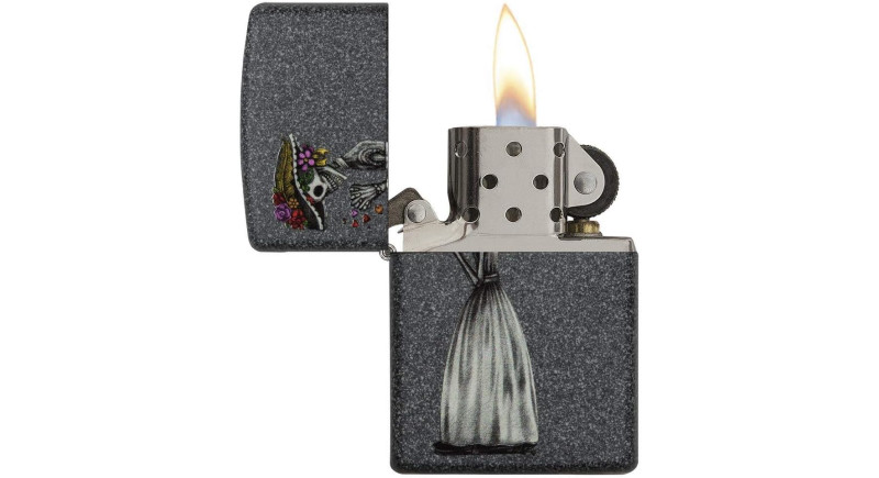 Набір з 2 запальничок Zippo Skeleton Flowers Iron Stone