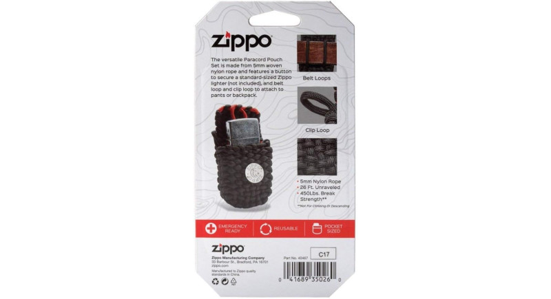 Чохол для запальнички Zippo з паракорду чорний, 40467