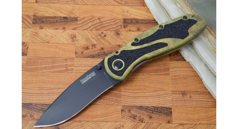 Ніж Kershaw Blur, лезо 86мм Sandvik 14C28N, руків'я з алюмінію Black, Green, Liner Lock - 1670CAMO