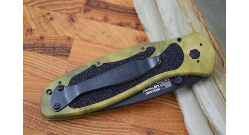 Ніж Kershaw Blur, лезо 86мм Sandvik 14C28N, руків'я з алюмінію Black, Green, Liner Lock - 1670CAMO