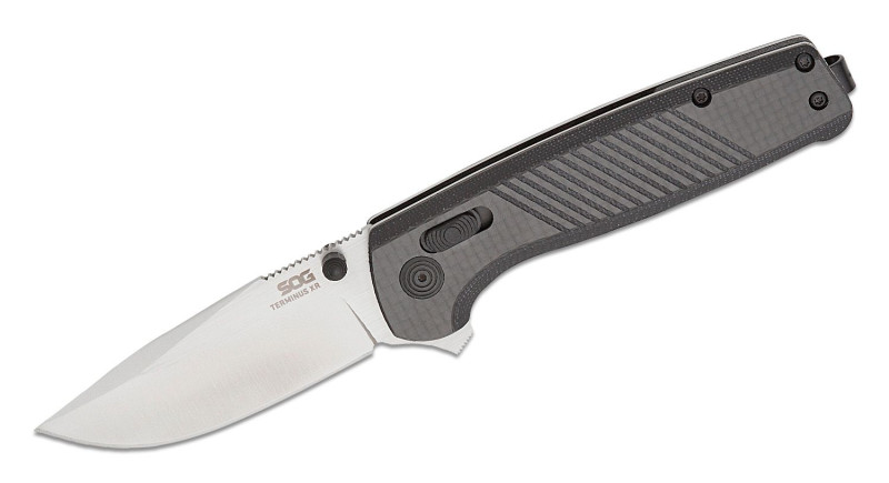 Ніж SOG Terminus, лезо 76мм CPM S35VN, руків'я Carbon Fiber, G-10 Black, Crossbar Lock - TM1025-BX