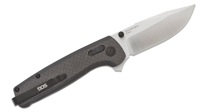 Ніж SOG Terminus, лезо 76мм CPM S35VN, руків'я Carbon Fiber, G-10 Black, Crossbar Lock - TM1025-BX