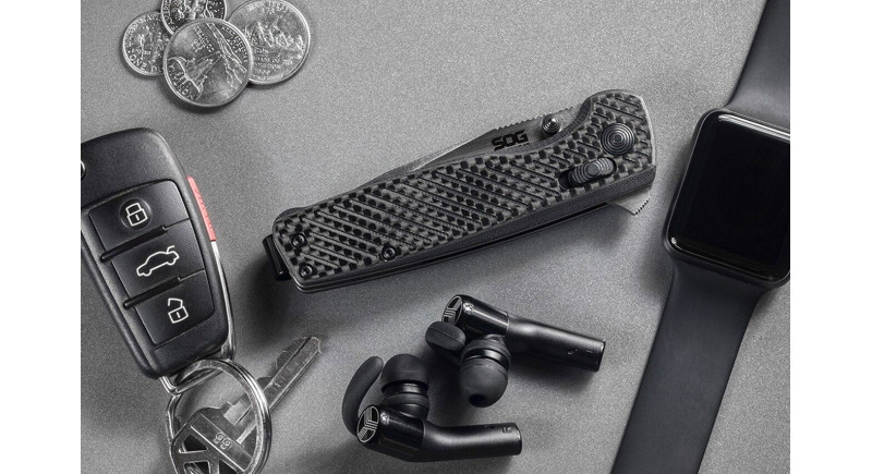 Ніж SOG Terminus, лезо 76мм CPM S35VN, руків'я Carbon Fiber, G-10 Black, Crossbar Lock - TM1025-BX