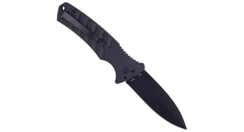 Ніж Boker Strike, лезо 83мм D2, руків'я з алюмінію Black, Button Lock - 01BO428