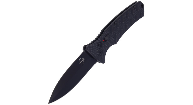 Ніж Boker Strike, лезо 83мм D2, руків'я з алюмінію Black, Button Lock - 01BO428
