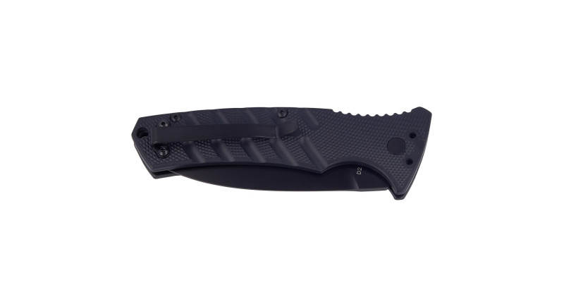 Ніж Boker Strike, лезо 83мм D2, руків'я з алюмінію Black, Button Lock - 01BO428