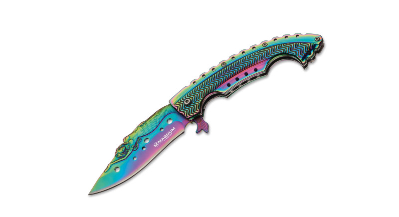 Ніж Boker Rainbow Mermaid, лезо 95мм 440, руків'я з металу Spectrum, Liner Lock - 01LG318