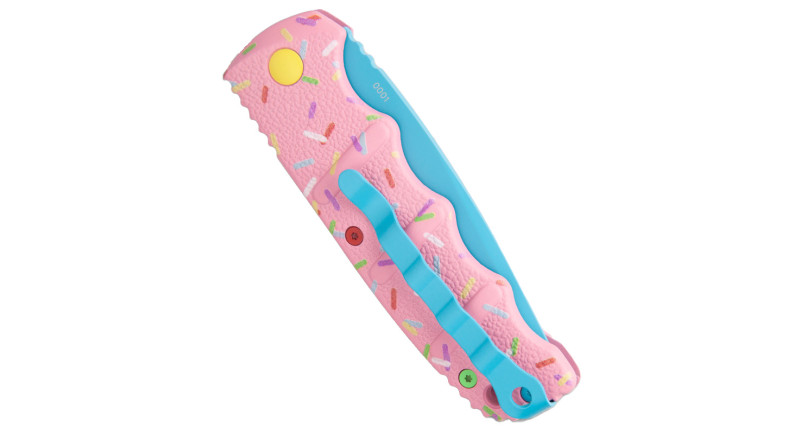 Ніж Boker Kalashnikov, лезо 83мм D2, руків'я з алюмінію Pink, Button Lock -
