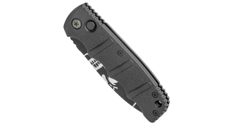 Ніж Boker Kalashnikov, лезо 83мм D2, руків'я з алюмінію Black, Button Lock -