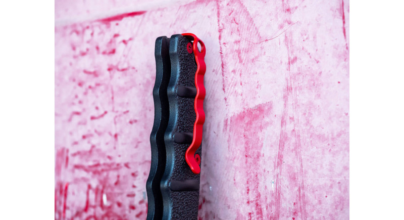 Ніж Boker Mini Kalashnikov, лезо 64мм D2, руків'я з алюмінію Black, Button Lock -