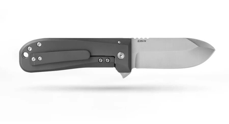 Ніж WESN ALLMAN, лезо 70мм CPM S35VN, руків'я Titanium Gray, Frame Lock -