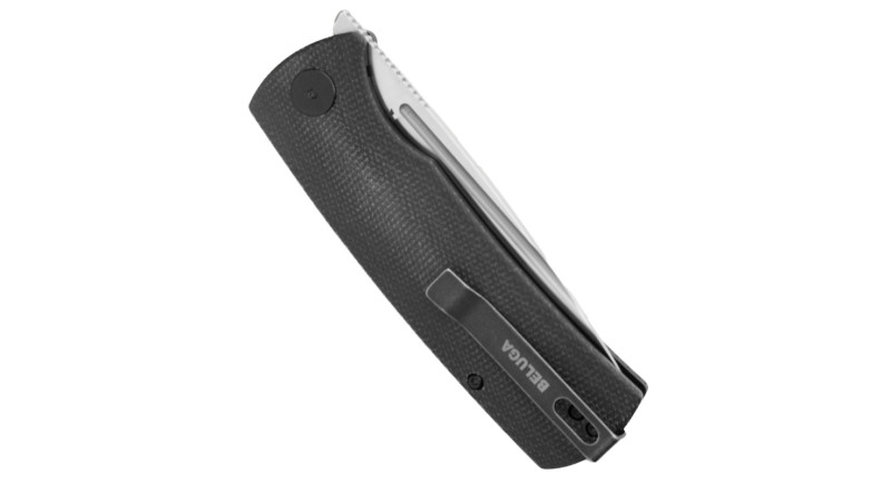 Ніж Petrified Fish Beluga, лезо 92мм Sandvik 14C28N, руків'я Micarta Black, Liner Lock -