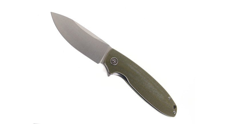 Ніж Petrified Fish PF8B01 Terra, лезо 95мм D2, руків'я Micarta Green, Liner Lock - PF-B01 GRMW