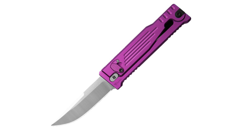 Ніж Reate Knives EXO-M, лезо 81мм Nitro-V, руків'я з алюмінію Purple