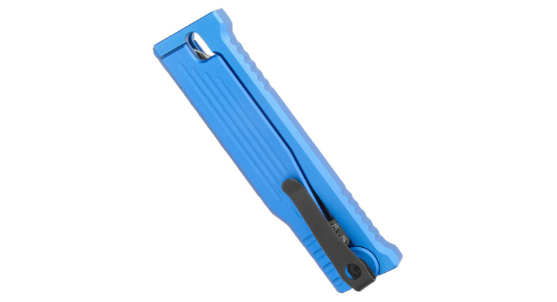 Ніж Reate Knives EXO-M, лезо 83мм Nitro-V, руків'я з алюмінію Blue