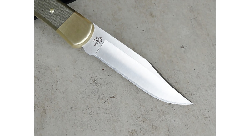 Ніж Buck Lives Folding Hunter, лезо 93мм CPM S45VN, руків'я Brass, Micarta Gold, Lockback - 0110GRS6-B