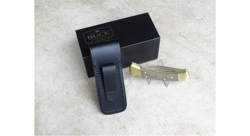 Ніж Buck Lives Folding Hunter, лезо 93мм CPM S45VN, руків'я Brass, Micarta Gold, Lockback - 0110GRS6-B