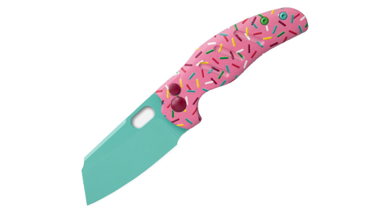 Ніж Kizer Mini Sheepdog, лезо 66мм 154CM, руків'я G-10 Pink, Button Lock - V3488BE1