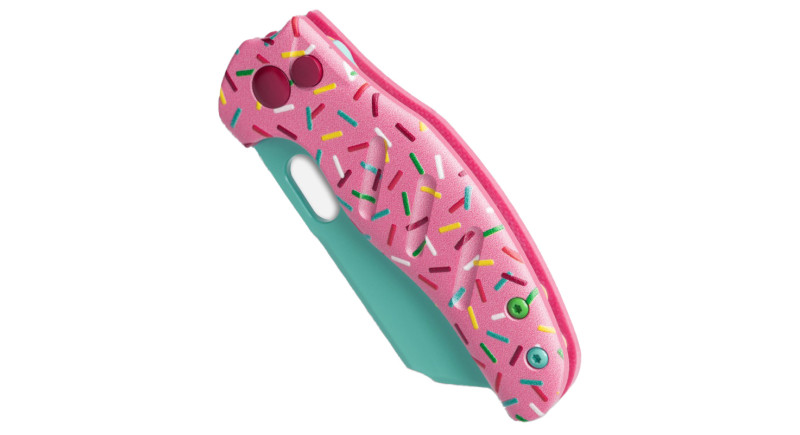 Ніж Kizer Mini Sheepdog, лезо 66мм 154CM, руків'я G-10 Pink, Button Lock - V3488BE1