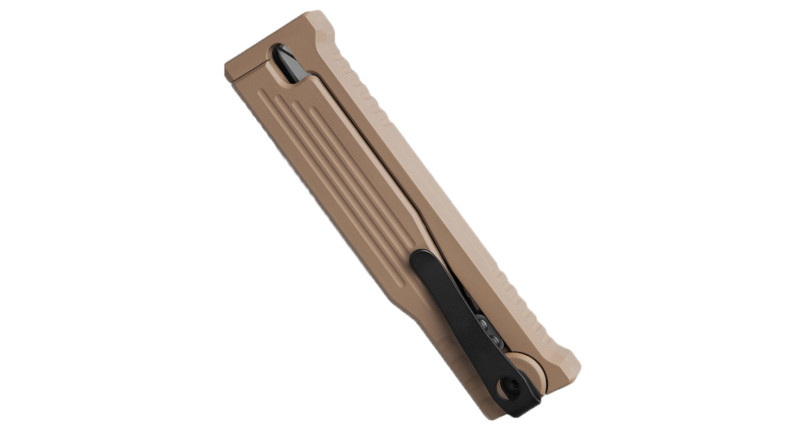 Ніж Reate Knives EXO-M, лезо 81мм Nitro-V, руків'я з алюмінію Tan