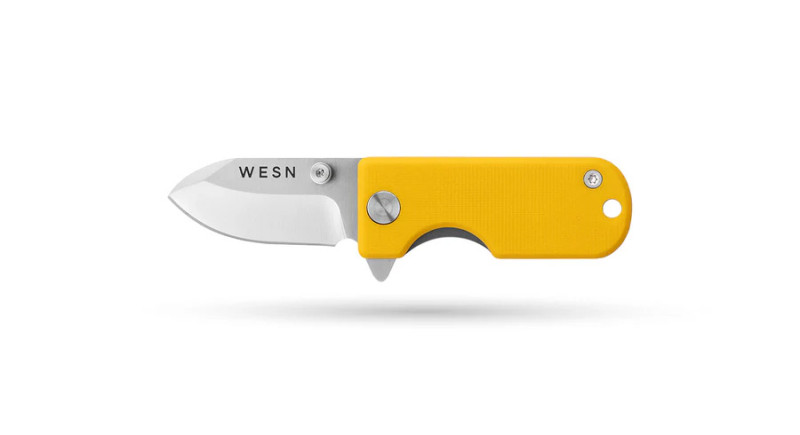 Ніж Wesn Goods Microblade, лезо 38мм D2, руків'я G-10, Titanium Gray, Green, Frame Lock - WESN01-6