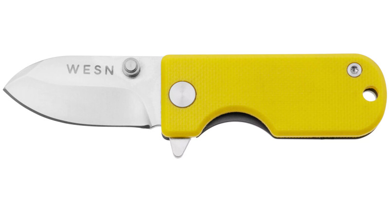 Ніж Wesn Goods Microblade, лезо 38мм D2, руків'я G-10, Titanium Gray, Green, Frame Lock - WESN01-6