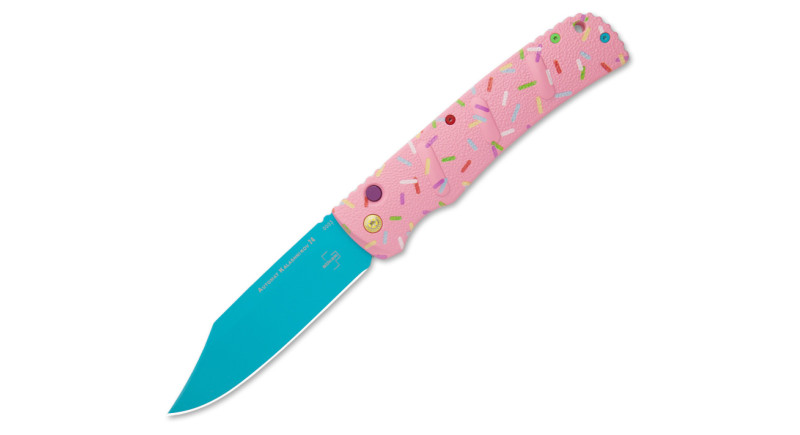 Ніж Boker XXL Kalashnikov Dessert Warrior Bowie Donut, лезо 121мм D2, руків'я з алюмінію Pink