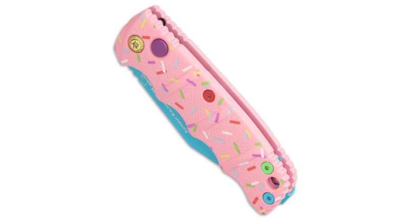 Ніж Boker Mini Kalashnikov Bowie, лезо 64мм D2, руків'я з алюмінію Pink