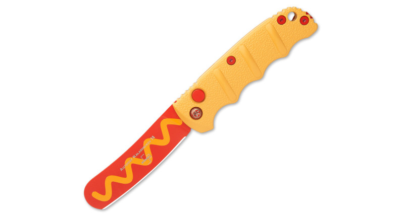 Ніж Boker Mini Kalashnikov, лезо 64мм D2, руків'я з алюмінію Yellow