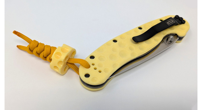 Кастомний ніж Ontario Rat 1 AUS-8 з сирними накладками - Cheese Edition